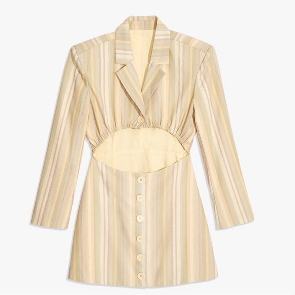 WeWoreWhat Blazer Chevron Stripe Dress